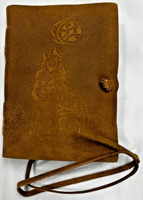 Howling Wolf Genuine Leather Diary Handcrafted Journal WrapAround Closure 110-Pg