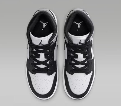 Air Jordan 1 Mid Shoes White Light Smoke Grey Big Kids' (GS) | Size 4Y - 7Y