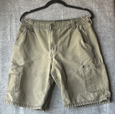 C.E. Schmidt Workwear Cargo Shorts Men's 34 Olive Green 100% Cotton Utility