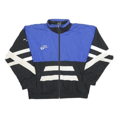 PRO TOUCH Herren Sportjacke L Blau Schwarz Outdoor Zipjacke Polyester-Mix