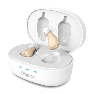 Hearing Aids Seniors Nearly Invisible Rechargeable Color Beige. Model ZF-M602