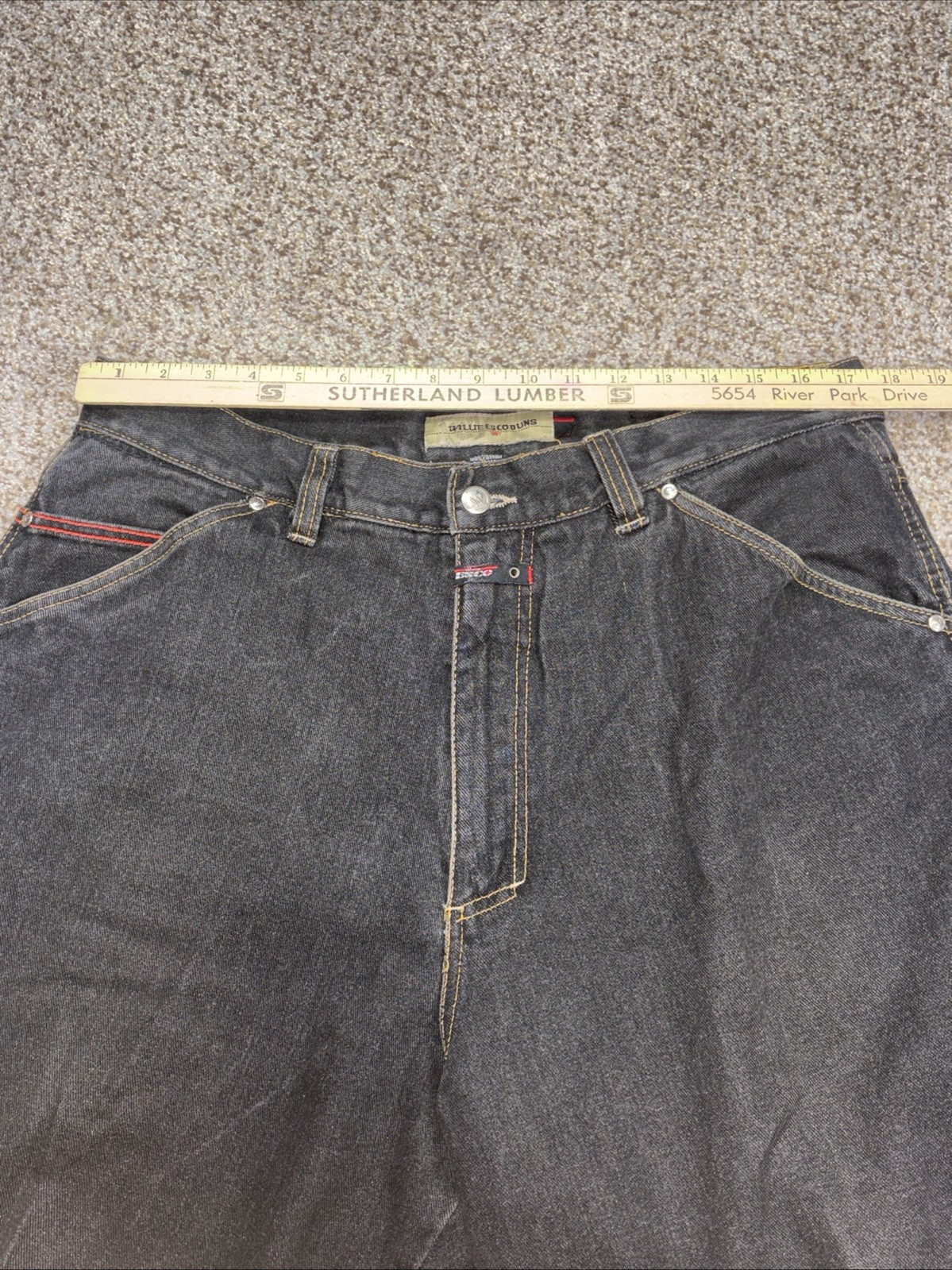 Willie Esco Duns Mens Jeans 38x34 Baggy Hip Hop Jeans Black Denim Fits 35x27.5 - View 7