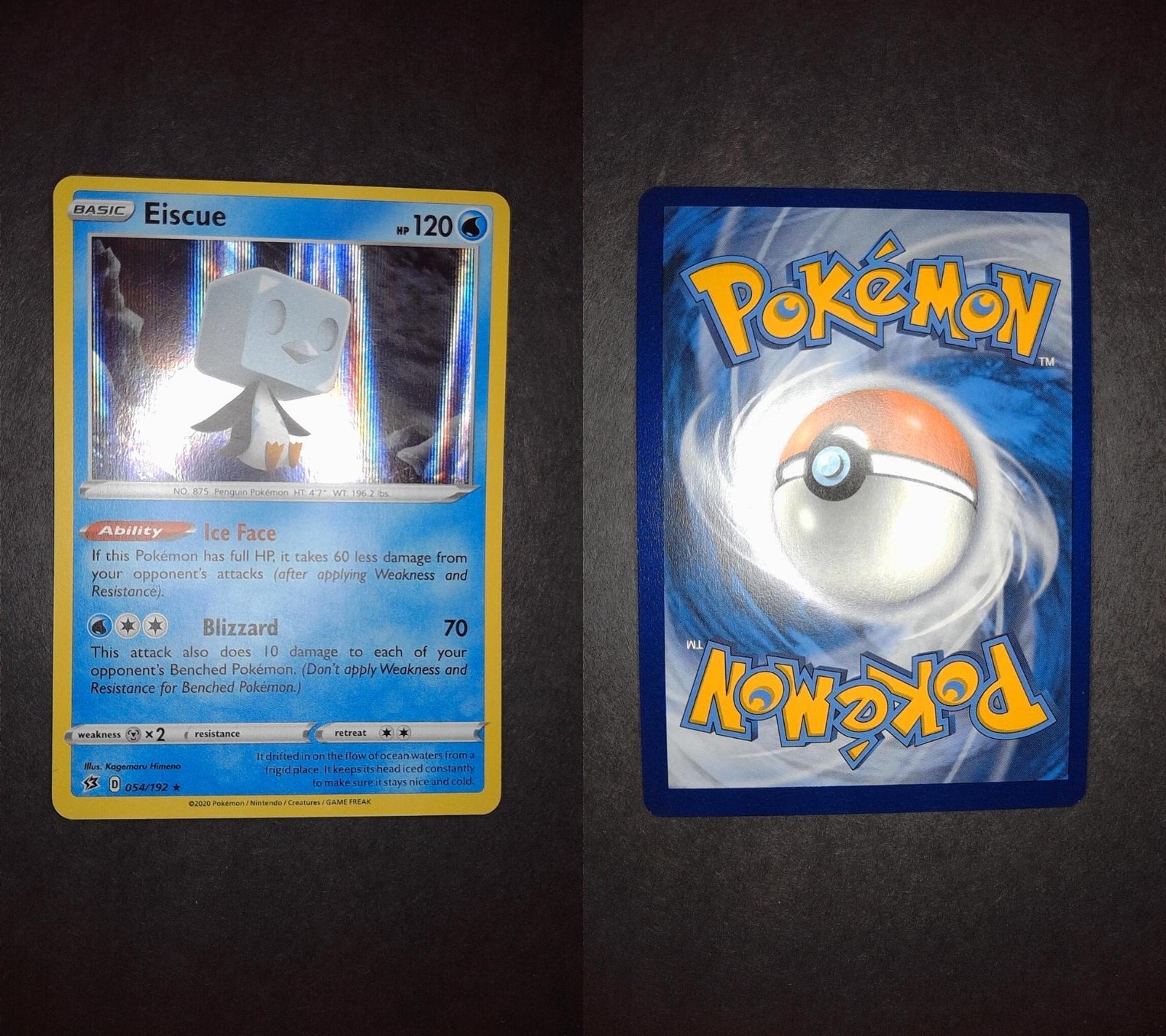Eiscue 054/192 Holo Rare Rebel Clash Pokemon Lightly Played