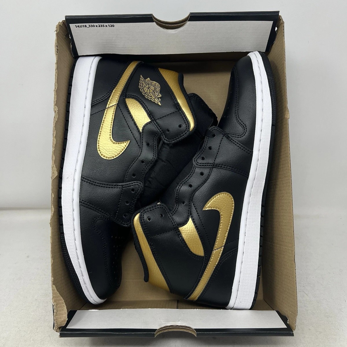 Nike Air Jordan 1 Mid Shoes Black Metallic Gold White DQ8426-071 Men\'s Sizes Nike Air Jordan 1 Mid Shoes Black Metallic Gold White DQ8426  main image 3