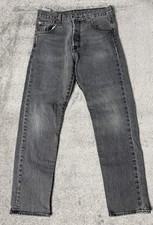 Levis 501 Jeans Men 30X30 Gray Denim Button Fly Straight Leg Classic 100 Cotton