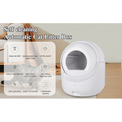 Smart Automatic Cat Litter Box Self-Cleaning App Control Odor Removal Multi-Cat