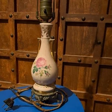 Vintage Floral Lantern with Pink and Green Accents lamp floral pink