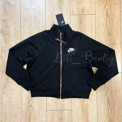Nike Air Women Sportswear Full-Zip Jacket CD8850-010 Black Rose Gold NWT Size L