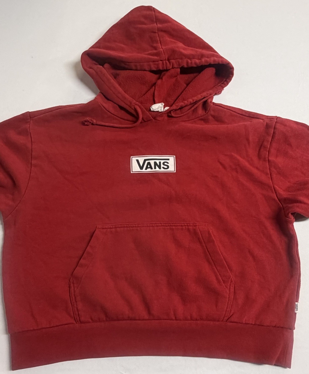 VANS Women’s Graphic Pull Over Crop Hoodie Size S Checker Board  Skater Style image 3