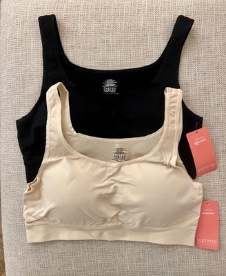 Yummie by Heather Thomson Nylon Scoop Neck Bra - Set of 2 Nude Black Size 1X/2X