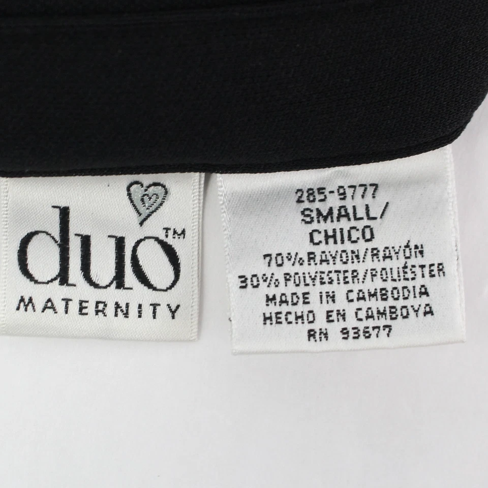 Camisa Duo Maternity Negra Botón Delantero Manga Larga Talla Pequeña, Ajuste Ajustable Foto 3 de 4
