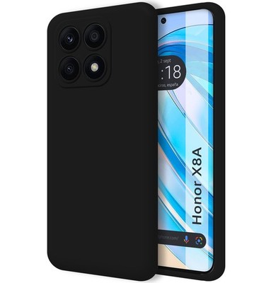 Flüssige Silikonhülle Ultra Weich Für Huawei Honor X8a Farbe Schwarz