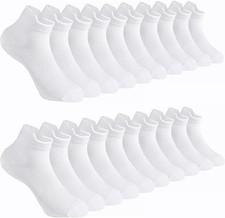 20 Pairs Ankle Athletic Running Socks Low Cut Sports Tab Socks for Boys and Girl