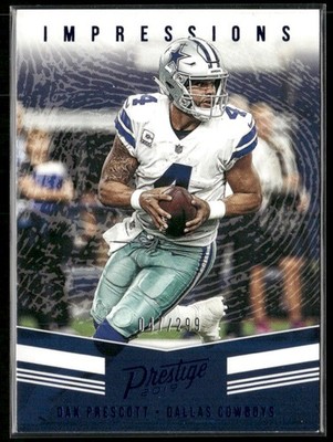 2019 Panini Prestige #IP-DAK Dak Prescott Impressions Xtra Points Blue #/299