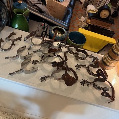 6 Pairs Sets Vintage Western Cowboy Horse Riding Tack Spurs Group Lot