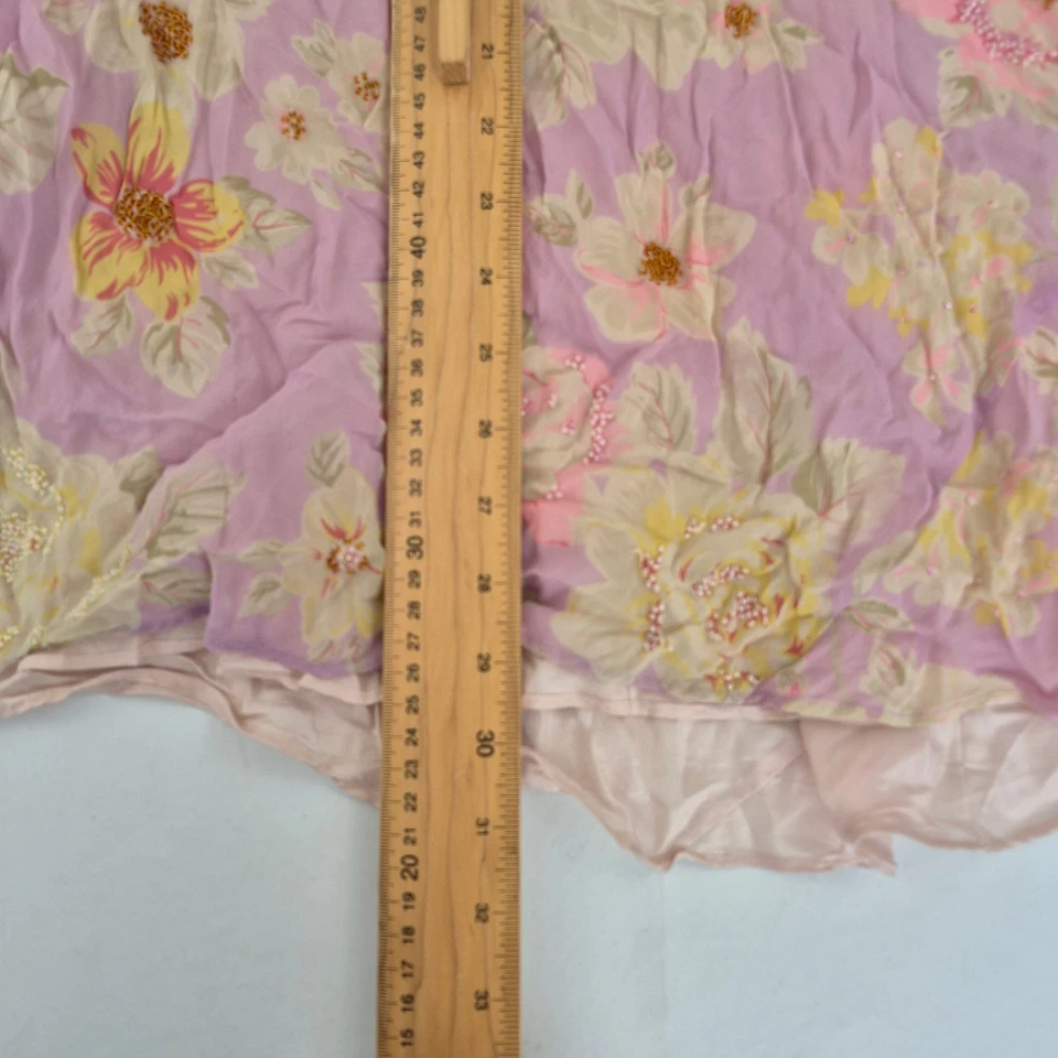 BODEN Skirt 10R Pink Women's Silk Floral A-Line Lightweight Lined 100% Silk - Image 2 of 4