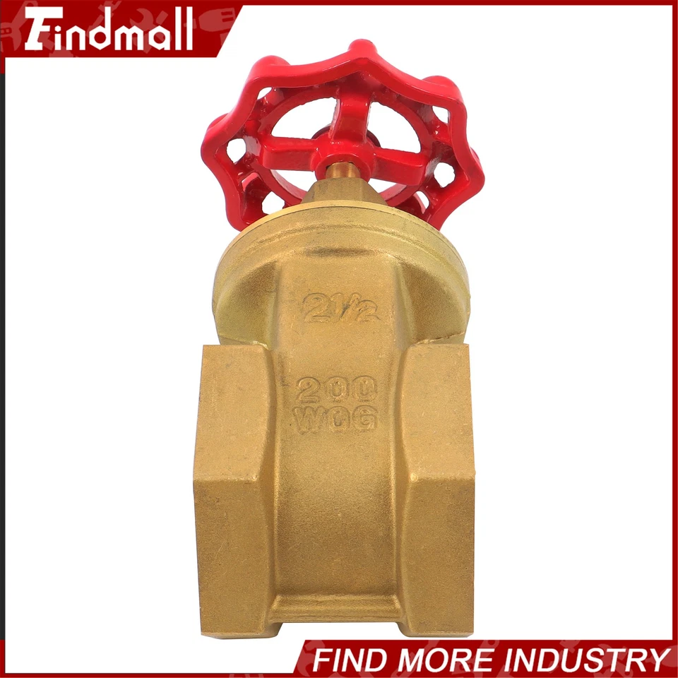 Findmall 2-1/2" Female Npt Non Rising Stem Brass Hydrant Gate Valve - Image 4 of 4