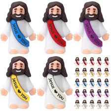 Bememo 25 Pcs Little Jesus Figures - Mini Rubber Toys, Religious Party Favors