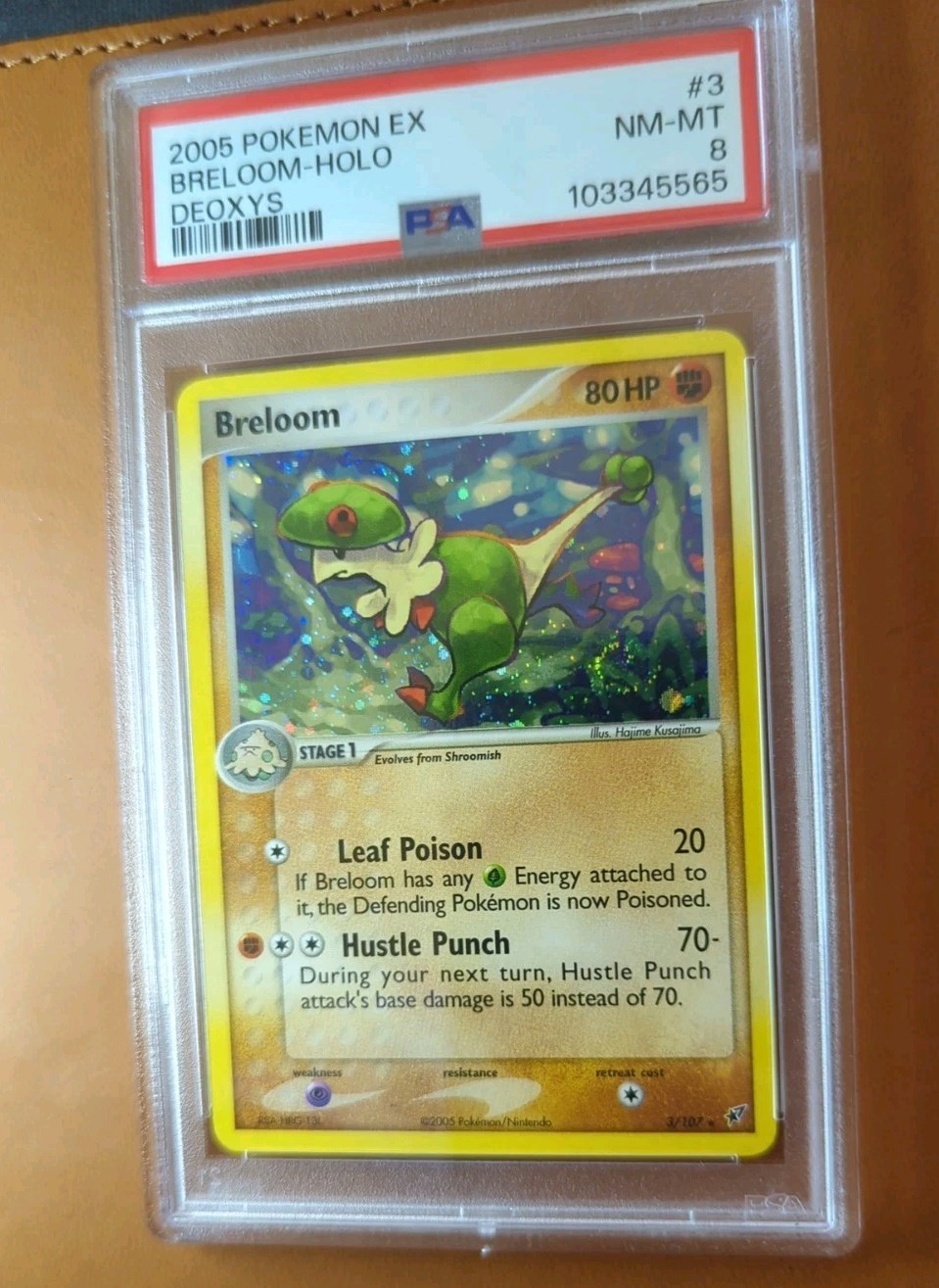 2005 Pokemon EX Deoxys Breloom #3 Holo PSA 8 NM- MINT