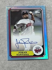 2025 Topps Archives Johan Santana 1987 Retro Boardwalk & Baseball Blue Auto /25