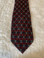 Vintage Karl Lagerfeld burgundy  Navy 100 Silk Neck Tie 3.75" X 58  Italy
