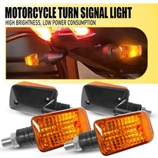 4pcs Amber Turn Motorcycle Signals Lights Yellow Waterproof M10 Super Bright