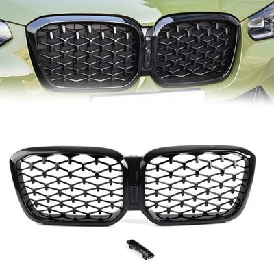 Meteor Style Front Bumper Center Kidney Grille For BMW X3 X4 G01 G02 G08 2022-23