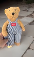 Vintage OshKosh B'Gosh TEDDY BEAR Plush Striped Engineer Overalls 11 Eden Toys
