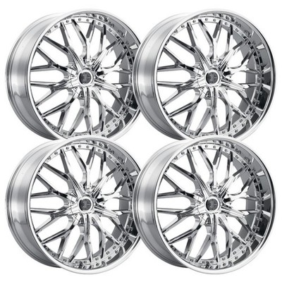 (Set-4) 2Crave N49 24x10 5x127/5x5 15mm Chrome Wheels Rims 24 Inch