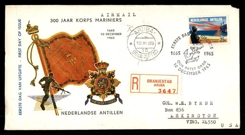 Mayfairstamps Netherlands FDC 1965 Marine Flag Crest Registered First Day Cover