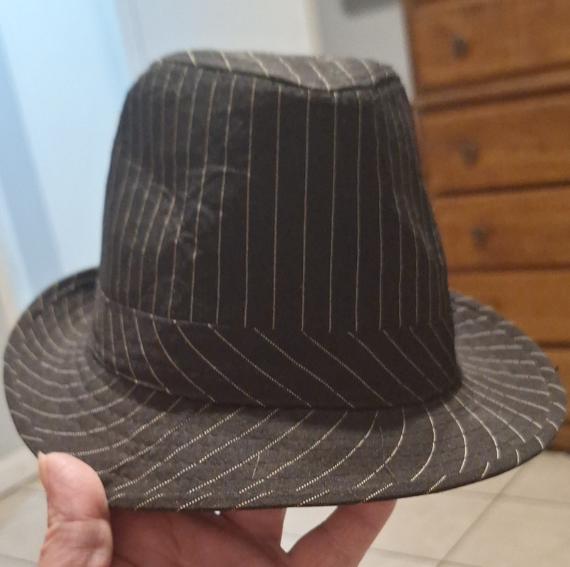 Rue21 Men's Black Pinstripe Fedora Hat - One Size Classic Fedora Style