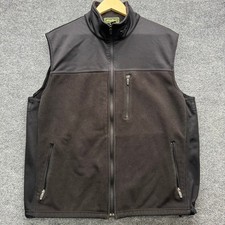 Eddie Bauer Fleece Vest Men's Size L Black Windcutter Full Zip Outdoor Layering