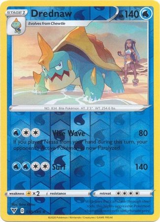 DREDNAW 039/185 VIVID VOLTAGE POKEMON (REVERSE HOLO, NM)