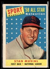 1958 Topps Stan Musial EX-EX/MT Set Break #476
