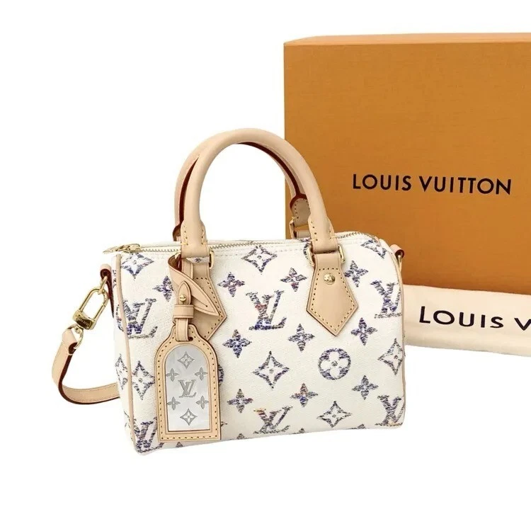 LOUIS VUITTON（LV） Borsa LOUIS VUITTON Nautica Speedy Bandoulière 20 tela jacquard avorio con B originale