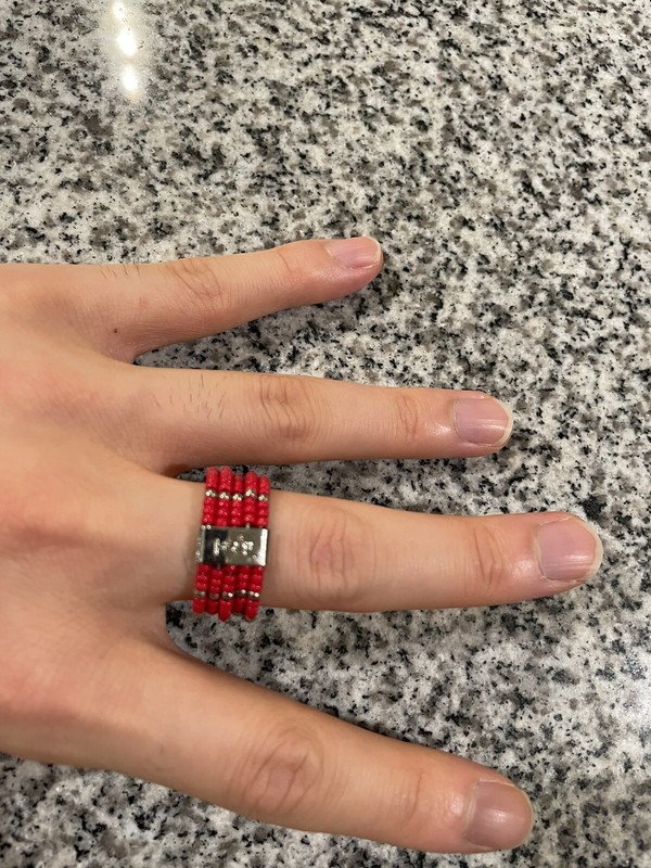 Used Jewelry Accessories Swagger beads ring red silver SWG TYO Tokyo Japan