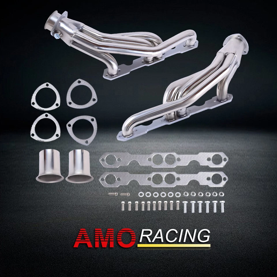 Cabezales de escape de acero inoxidable aptos para camioneta Chevy GMC C1500 K2500 V8 1988-1997 Foto 2 de 4