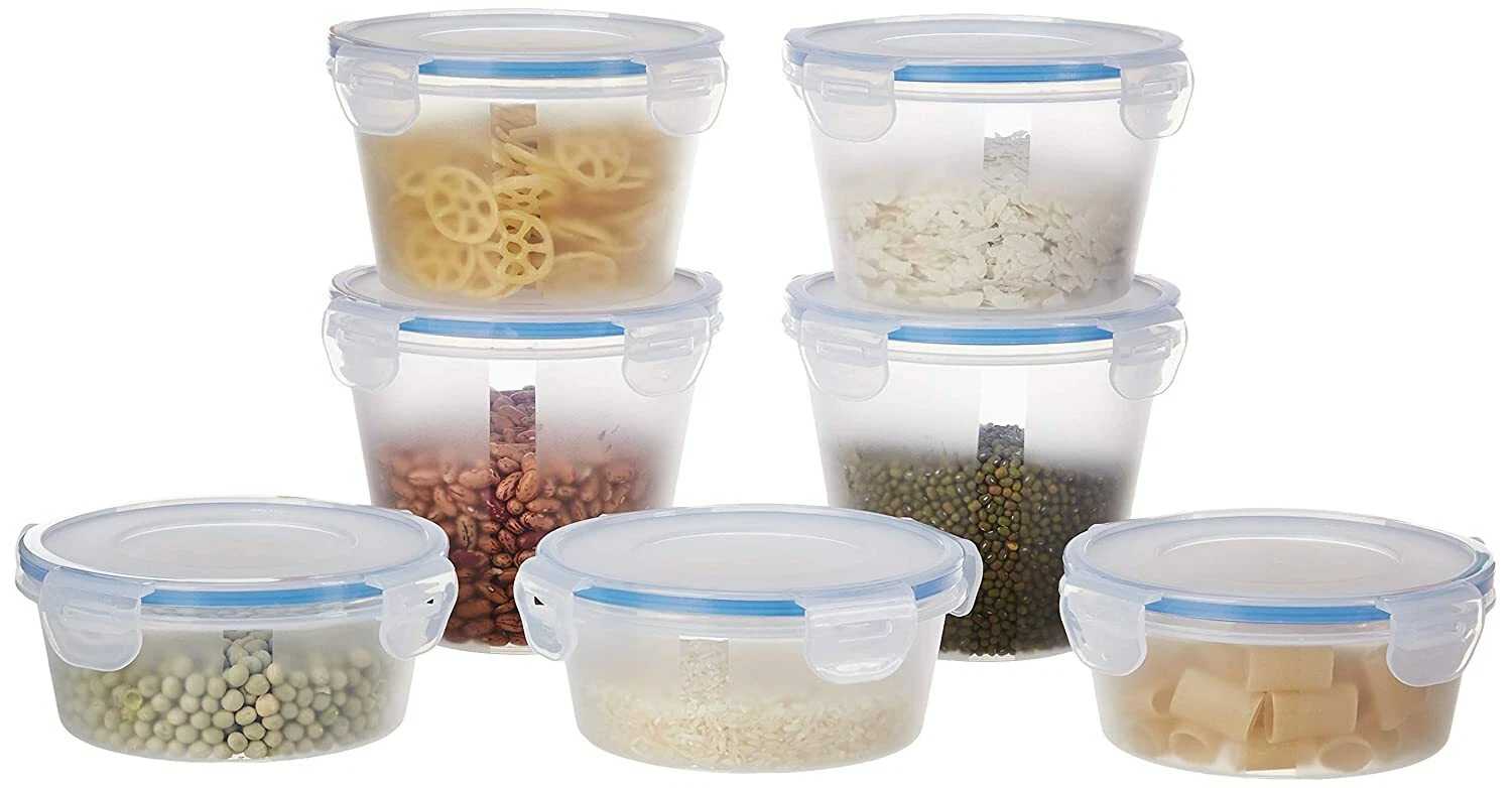 Plastic Kitchen Storage Container Set, 7-Pieces, Blue