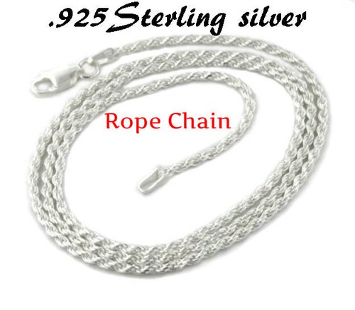 REAL 925 Sterling Silver Rope Chain 