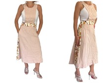 Suno Women SS12 Floral Print Rose Blush Sleeveless  Coverall Midi Dress S