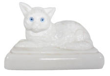 Westmoreland Milk Glass Cat Top To Butter Dish
