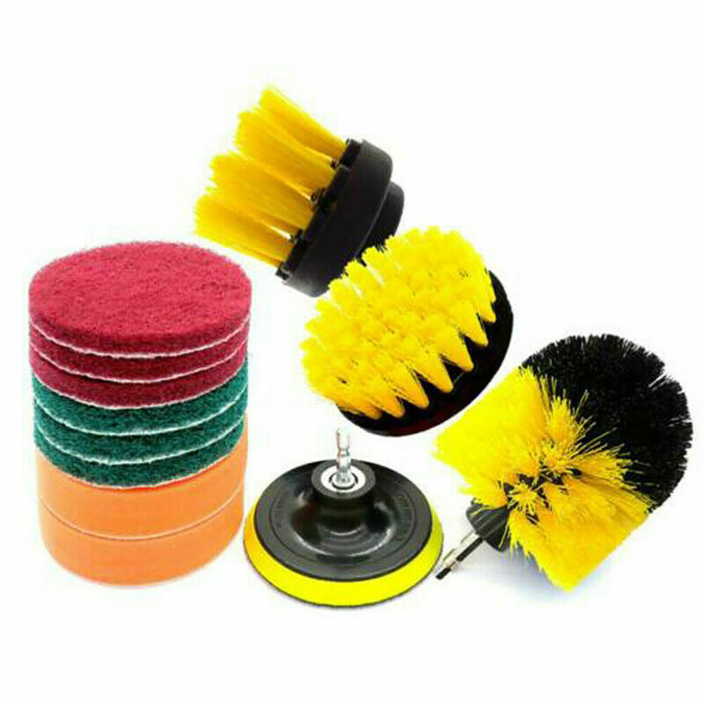 12 Pack Brush Set Power Kit Scrubber Drill Attachments For Carpet Tile Cleaning
