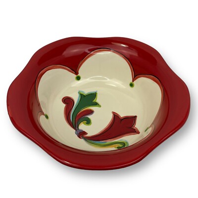 Gail Pittman NOEL Christmas 9''  Ruffled Serving Bowl HTF