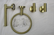 4 PCS Bathroom Hardware Set, Brushed Gold Stainless Steel Wall Mounted Bathroom