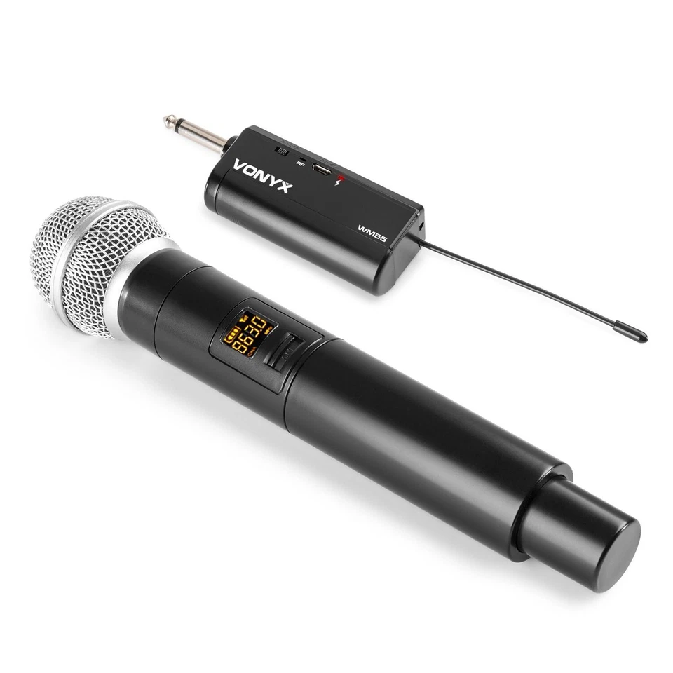 Vonyx WM55 Handheld Wireless Microphones UHF System - Plug & Play