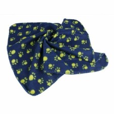 Warm Fleece Paw Print Pattern Soft Mattress Cover For Pet Dog Blue, M