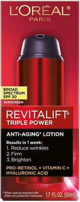 L'Oreal Revitalift Triple Power Anti Aging Lotion SPF 30 1.7oz.