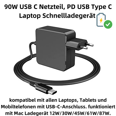 B28C 90W USB C Netzteil PD USB Type C Laptop Ladegerät für DC 20V 15V 12V 9V 5V