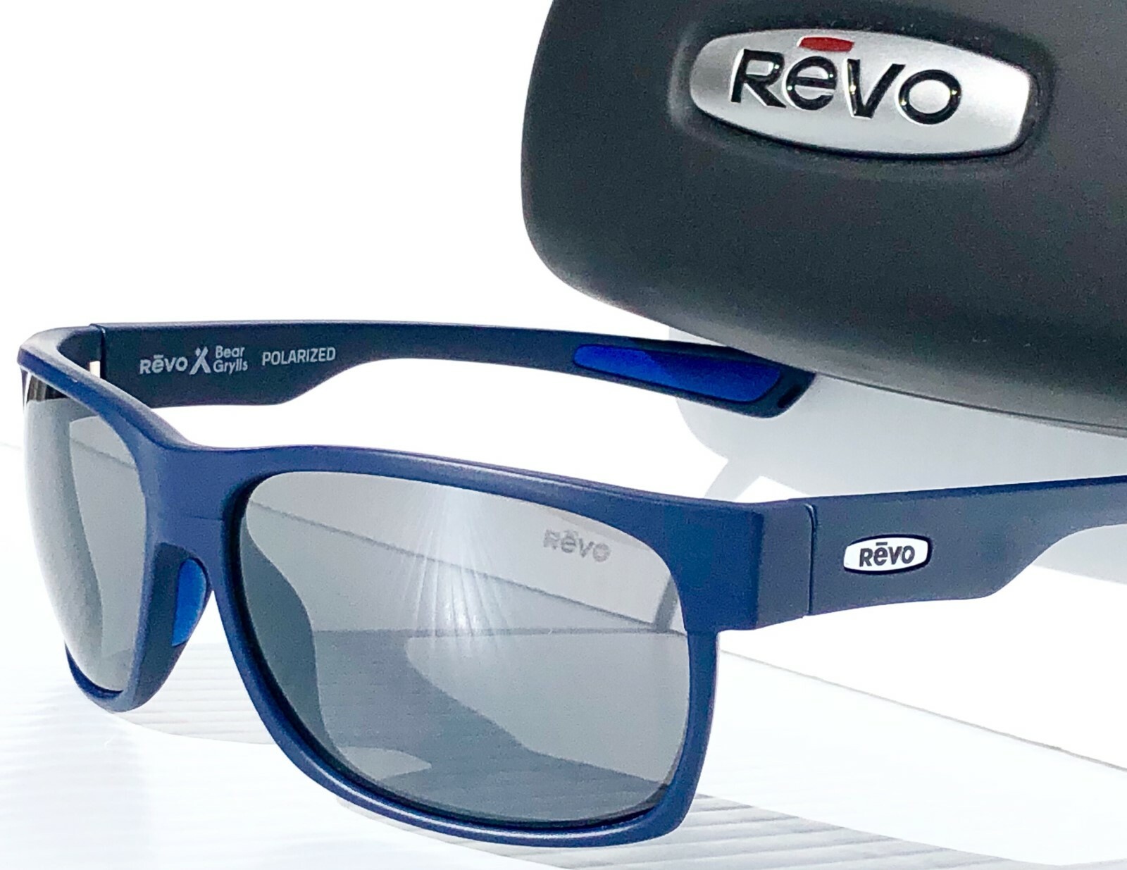NEW* REVO ESPEN Bear Grylls Matte Blue POLARIZED Grey Sunglass 1097 05
