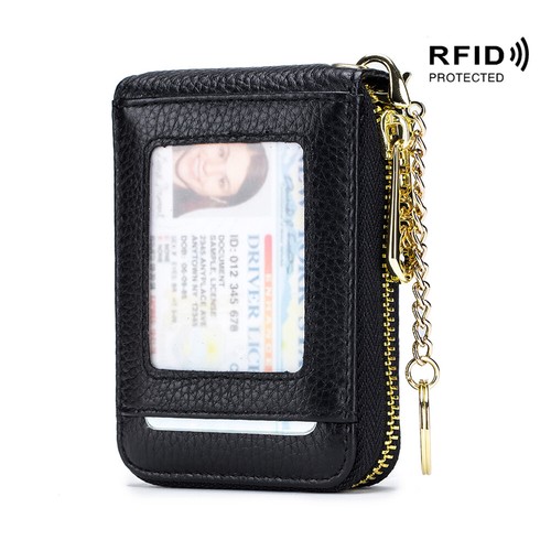Leather RFID Blocking Wallet for Women Accordion Credit Card Holder Zipper Purse - Picture 10 of 32